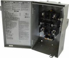 Eaton Cutler-Hammer - 30 Amp, 240 VAC, 2 Pole Fused Safety Switch - NEMA 3R, 3 Phase, 1-1/2 to 3 hp at 240 VAC (Single Phase), 3 to 7-1/2 hp at 240 VAC (Triple Phase), DPST Contact Form - All Tool & Supply