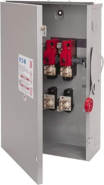 Eaton Cutler-Hammer - 200 Amp, 240 VAC, 2 Pole Fused Safety Switch - NEMA 3R, 3 Phase, 15 to 25 hp at 240 VAC\xA0 (Single Phase), 50 hp at 240 VAC (Triple Phase), DPST Contact Form - All Tool & Supply