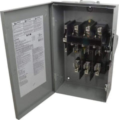 Eaton Cutler-Hammer - 60 Amp, 240 VAC, 3 Pole Fused Safety Switch - NEMA 3R, 3 Phase, 3 to 10 hp at 240 VAC (Single Phase), 7-1/2 to 15 hp at 240 VAC (Triple Phase), 3PST Contact Form - All Tool & Supply