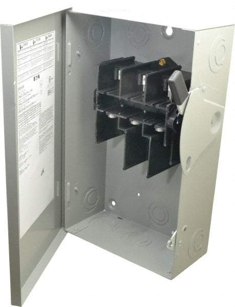 Eaton Cutler-Hammer - 60 Amp, 240 VAC, 3 Pole Nonfused Safety Switch - NEMA 1, 1 Phase, 10 hp at 240 VAC (Single Phase), 15 hp at 240 VAC (Triple Phase), 3PST Contact Form - All Tool & Supply