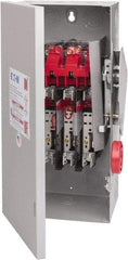 Eaton Cutler-Hammer - 60 Amp, 250 VDC, 480-600 VAC, 3 Pole Fused Safety Switch - NEMA 1, 1 Phase, 20 hp at 480 VAC, 25 hp at 600 VAC (Single Phase), 30 hp at 480 VAC, 50 hp at 600 VAC (Triple Phase), 3PST Contact Form - All Tool & Supply