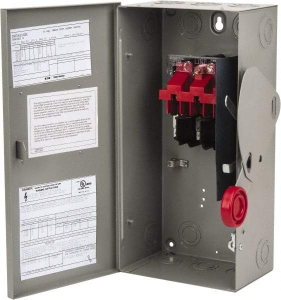 Eaton Cutler-Hammer - 60 Amp, 250 VDC, 480-600 VAC, 3 Pole Nonfused Safety Switch - NEMA 1, 1 Phase, 20 hp at 480 VAC, 25 hp at 600 VAC (Single Phase), 50 hp at 480 VAC, 60 hp at 600 VAC (Triple Phase), 3PST Contact Form - All Tool & Supply