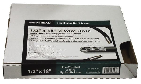 Made in USA - 1/2" ID x 55/64" OD, 4,000 psi Work Pressure Hydraulic Hose - All Tool & Supply