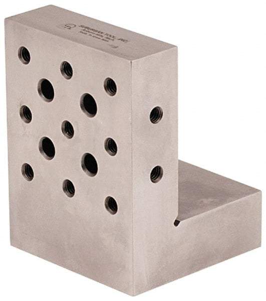 Suburban Tool - 3" Wide x 4" Deep x 3" High Steel Precision-Ground Angle Plate - Standard Plate, Machined Holes on Surface, Open End, 1" Thick, Pair of Plates - All Tool & Supply