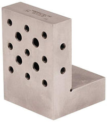 Suburban Tool - 3" Wide x 4" Deep x 3" High Steel Precision-Ground Angle Plate - Standard Plate, Machined Holes on Surface, Open End, 1" Thick, Pair of Plates - All Tool & Supply