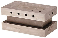 Suburban Tool - 3-1/2" Wide x 6" Deep x 3" High Steel Precision-Ground Angle Plate - Standard Plate, Machined Holes on Surface, Open End, Pair of Plates - All Tool & Supply