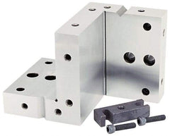 Suburban Tool - 4" Wide x 6" Deep x 4" High Steel Precision-Ground Angle Plate - Compound Plate, Machined Holes on Surface, Open End, 1" Thick, Pair of Plates - All Tool & Supply