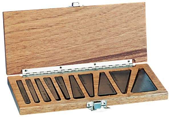 Suburban Tool - 0.25 to 30° Angle, 3 Inch Long, Steel, Angle Block Set - 1/4 Inch Thick, 0.0001 Inch Per Inch, 30 Arc Seconds Accuracy, Includes Fitted Wooden Case, 12 Pieces - All Tool & Supply