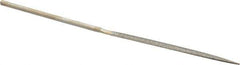 Value Collection - 5-1/2" OAL Medium Half Round Needle Diamond File - 13/64" Wide x 1/16" Thick, 2-3/4 LOC - All Tool & Supply