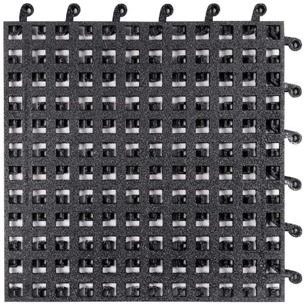 Wearwell - 18" Long x 18" Wide x 7/8" Thick, Anti-Fatigue Modular Matting Tiles - Male & Female, 4 Interlocking Sides, Black, For Dry & Wet Areas, Series 560 - All Tool & Supply