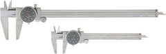 Value Collection - 0 to 6 and 12" Outside Diameter Dial Caliper Set - 0.001" Graduation, 0.1 Range per Revolution, Stainless Steel, Black Face - All Tool & Supply