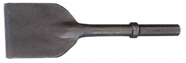 Made in USA - 5" Head Width, 11" OAL, 1-1/8" Shank Diam, Asphalt Cutter Chisel - Hex Drive, Hex Shank, Alloy Steel - All Tool & Supply