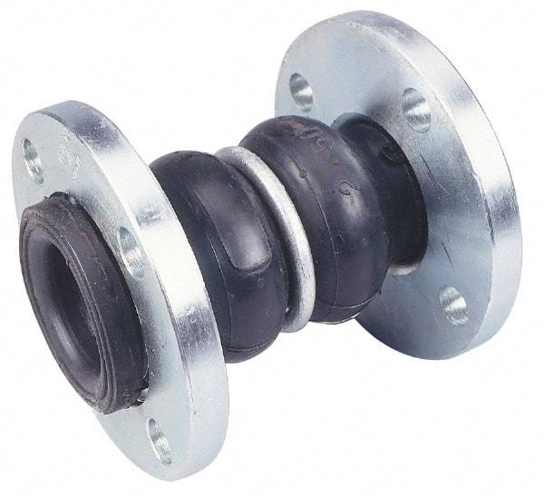 Unisource Mfg. - 1-1/2" Pipe, Neoprene Double Arch Pipe Expansion Joint - 7" Long, 1" Extension, 2" Compression, 225 Max psi, Flanged - All Tool & Supply