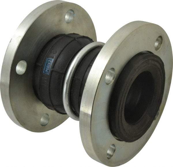 Unisource Mfg. - 3" Pipe, Neoprene Double Arch Pipe Expansion Joint - 7" Long, 1" Extension, 2" Compression, 225 Max psi, Flanged - All Tool & Supply