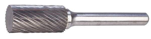 M.A. Ford - 7/16" Cut Diam, 1/4" Shank Diam, Cylinder Head Double Cut Burr - Carbide, Flat End, 1" LOC, 3" OAL - All Tool & Supply