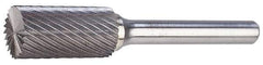 M.A. Ford - 1" Cut Diam, 1/4" Shank Diam, Cylinder with End Cut Head Single Cut Burr - Carbide, End Cut End, 1" LOC, 3" OAL - All Tool & Supply