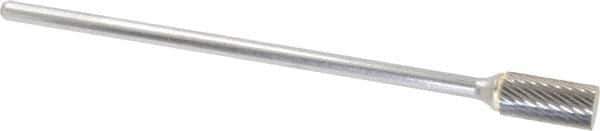 Atrax - 1/2" Cut Diam, 1/4" Shank Diam, Cylinder Head Single Cut Burr - Carbide, Flat End, 1" LOC, 7" OAL - All Tool & Supply