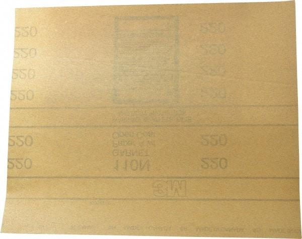 3M - 220 Grit, Garnet Sanding Sheet - 11" Long x 9" Wide, Very Fine Grade, A Weighted Paper Backing - All Tool & Supply