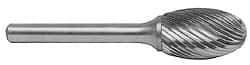 M.A. Ford - 3/32" Cut Diam, 1/8" Shank Diam, Ball Head Single Cut Burr - Carbide, Radius End, 5/64" LOC, 1-1/2" OAL - All Tool & Supply