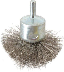 Weiler - 2-3/4" Brush Diam, Crimped, Flared End Brush - 1/4" Diam Shank, 16,000 Max RPM - All Tool & Supply