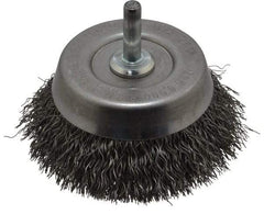 Weiler - 2-3/4" Diam, 1/4" Shank Diam, Steel Fill Cup Brush - 0.0118 Wire Diam, 7/8" Trim Length, 6,000 Max RPM - All Tool & Supply