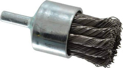 Weiler - 1-1/8" Brush Diam, Knotted, End Brush - 1/4" Diam Shank, 22,000 Max RPM - All Tool & Supply