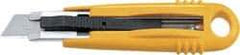 Olfa - Retractable Utility Knife - 2-7/8" Blade, Yellow Plastic/Stainless Steel Handle, 1 Blade Included - All Tool & Supply