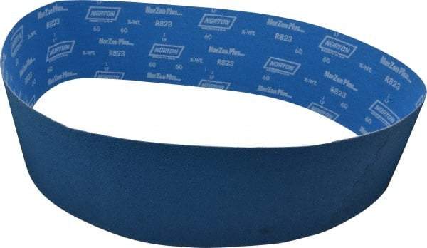 Norton - 6" Wide x 60" OAL, 60 Grit, Zirconia Alumina Abrasive Belt - Zirconia Alumina, Medium, Coated, X Weighted Cloth Backing, Series R823 - All Tool & Supply