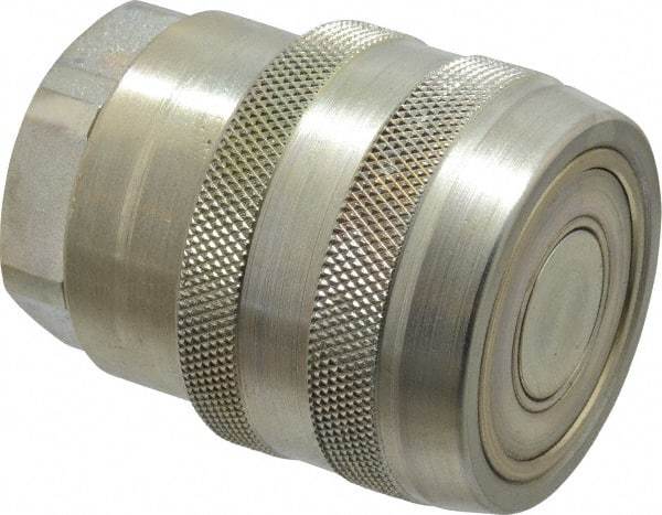 Parker - 1 Thread Steel Hydraulic Hose Valved Coupler - 7,500 psi, 90 GPM - All Tool & Supply