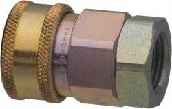 Parker - 1-1/4 Thread Stainless Steel Hydraulic Hose Valved Coupler - 1,500 psi, 120 GPM - All Tool & Supply