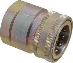 Parker - 1-1/2 Thread Steel Hydraulic Hose Valved Coupler - 1,500 psi, 175 GPM - All Tool & Supply