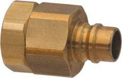 Parker - 1-1/4 Thread Brass Hydraulic Hose Valved Coupler - 350 psi, 120 GPM - All Tool & Supply