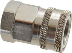 Parker - 3/4 Thread Stainless Steel Hydraulic Hose Valved Coupler - 2,000 psi, 52 GPM - All Tool & Supply