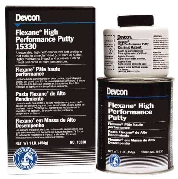 Devcon - 1 Lb Kit Black Butyl Rubber Putty - 120°F (Wet), 180°F (Dry) Max Operating Temp, 15 min Tack Free Dry Time - All Tool & Supply