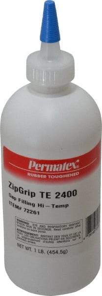 Devcon - 1 Lb Bottle Clear Instant Adhesive - Series TE 2400, 30 sec Working Time, Bonds to Metal, Plastic & Rubber - All Tool & Supply