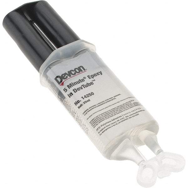 Devcon - 25 mL Tube Two Part Epoxy - 3 to 6 min Working Time, 1,900 psi Shear Strength - All Tool & Supply