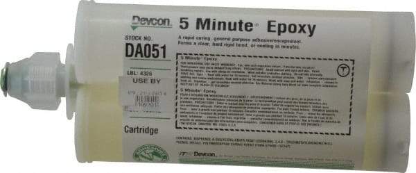 Devcon - 400 mL Cartridge Two Part Epoxy - 3 to 6 min Working Time, 1,900 psi Shear Strength - All Tool & Supply