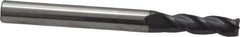 Accupro - 7/32", 3 Flute, Single End, Solid Carbide, 0.02" Corner Radius End Mill - 2-1/2" OAL, 35° Helix, Right Hand Flute, 3/4" LOC, Right Hand Cut - All Tool & Supply