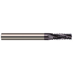 Harvey Tool - 5/16-18 Internal/External 18 TPI 1/4" Shank 3-Flute Solid Carbide Helical Flute Thread Mill - Exact Industrial Supply