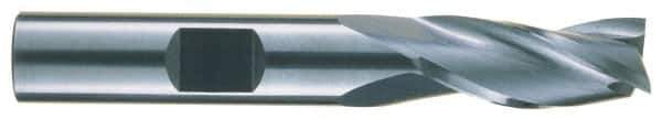 RobbJack - 9/16", 1-1/4" LOC, 9/16" Shank Diam, 3-1/2" OAL, 3 Flute, Solid Carbide Square End Mill - Single End, Uncoated, Spiral Flute, 30° Helix, Centercutting, Right Hand Cut, Right Hand Flute, Series NR-303 - All Tool & Supply