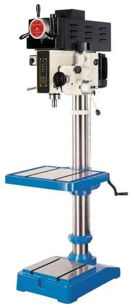 Vectrax - 20" Swing, Variable Speed Pulley Drill Press - Variable Speed, 2 hp, Three Phase - All Tool & Supply