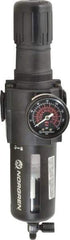 Norgren - 1/2" NPT Port Standard 1 Piece Filter/Regulator FRL Unit - Polycarbonate Bowl, 212 SCFM, 150 Max psi, 9.95" High x 3.15" Long, Manual Drain - All Tool & Supply