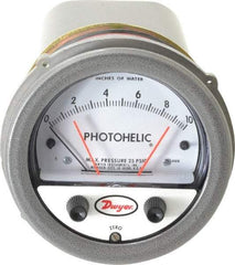 Dwyer - 25 Max psi, 2% Accuracy, NPT Thread Photohelic Pressure Switch - 1/8 Inch Thread, 10 Inch Water Column, 120°F Max - All Tool & Supply