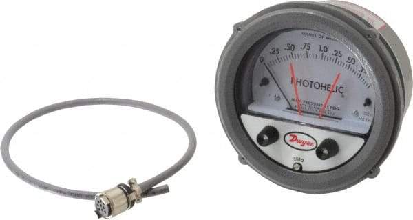 Dwyer - 25 Max psi, 2% Accuracy, NPT Thread Photohelic Pressure Switch - 1/8 Inch Thread, 2 Inch Water Column, 120°F Max - All Tool & Supply