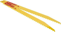 Starrett - 12" Long x 3/4" Thick, Bi-Metal Reciprocating Saw Blade - Tapered Profile, 3 TPI, Toothed Edge, Universal Shank - All Tool & Supply