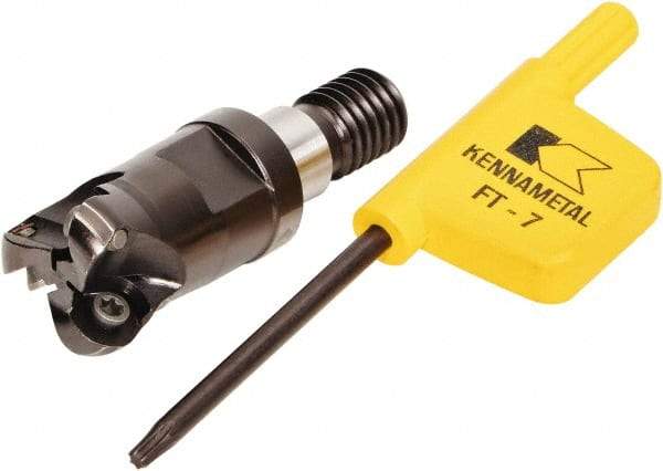 Kennametal - 15mm Cutting Diam, 0.5906" Max Depth of Cut, Modular Connection Indexable Copy End Mill - 3 Inserts, RD.. 0702.. Insert - All Tool & Supply