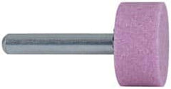 Grier Abrasives - 1" Head Diam x 1/2" Thickness, W218, Cylinder End, Aluminum Oxide Mounted Point - All Tool & Supply