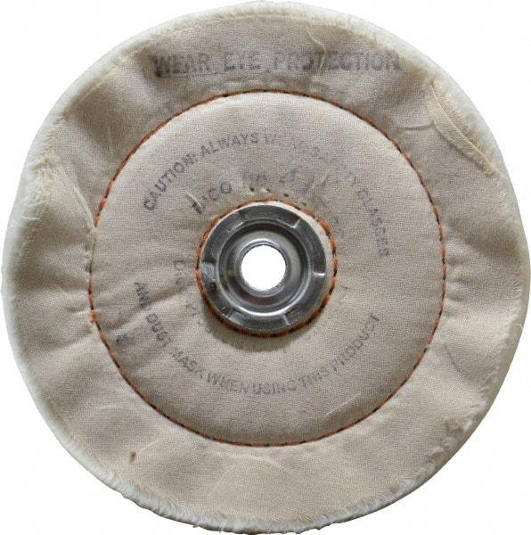 Dico - 6" Diam x 3/4" Thick Unmounted Buffing Wheel - Cushion Sewn, 1/2" Arbor Hole, Medium Density - All Tool & Supply