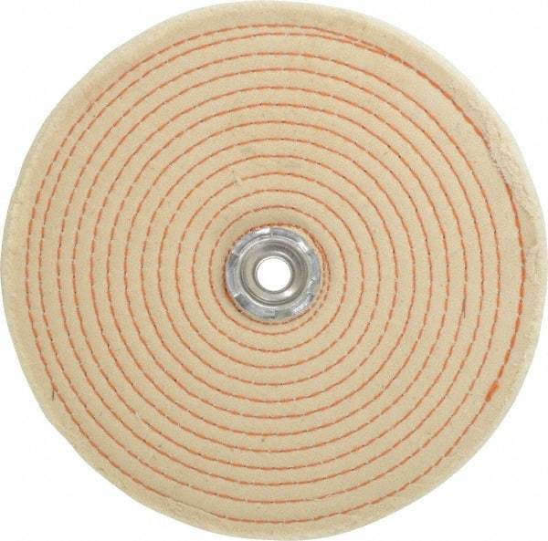 Dico - 8" Diam x 1/2" Thick Unmounted Buffing Wheel - Spiral Sewn, 1/2" Arbor Hole, Coarse Grade - All Tool & Supply