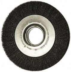 Anderson - 8" OD, 2" Arbor Hole, Crimped Steel Wheel Brush - 1-5/8" Face Width, 1-1/2" Trim Length, 0.006" Filament Diam, 4,500 RPM - All Tool & Supply